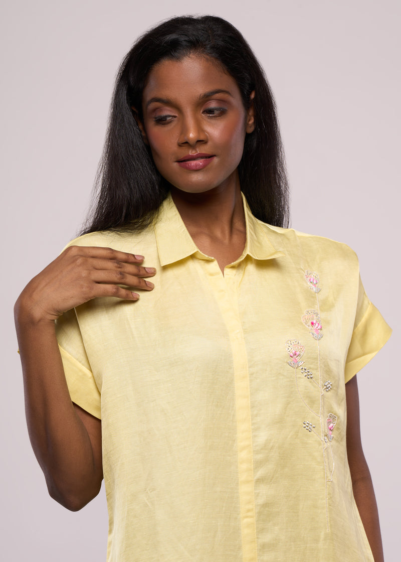 TULIP YELLOW SHIRT DRESS