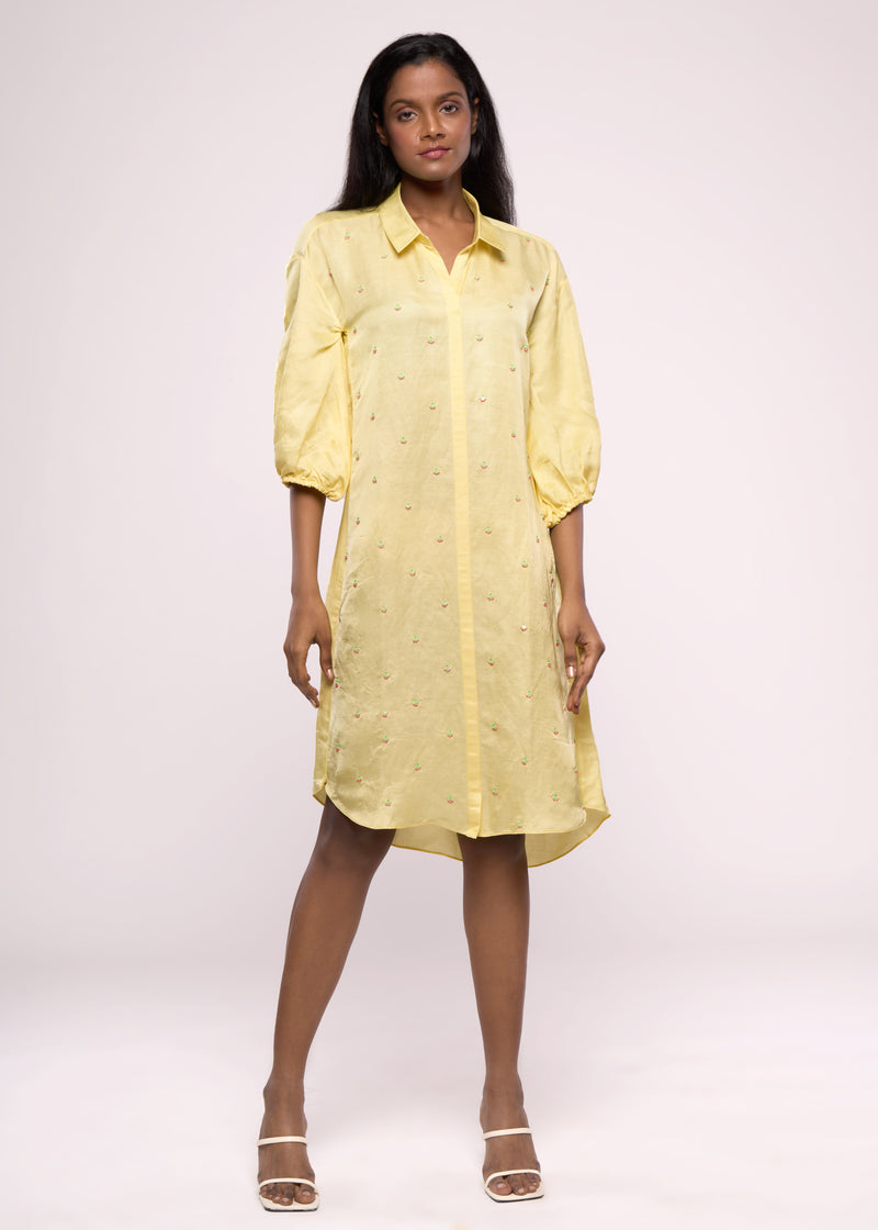 DOLL YELLOW SHIRT DRESS