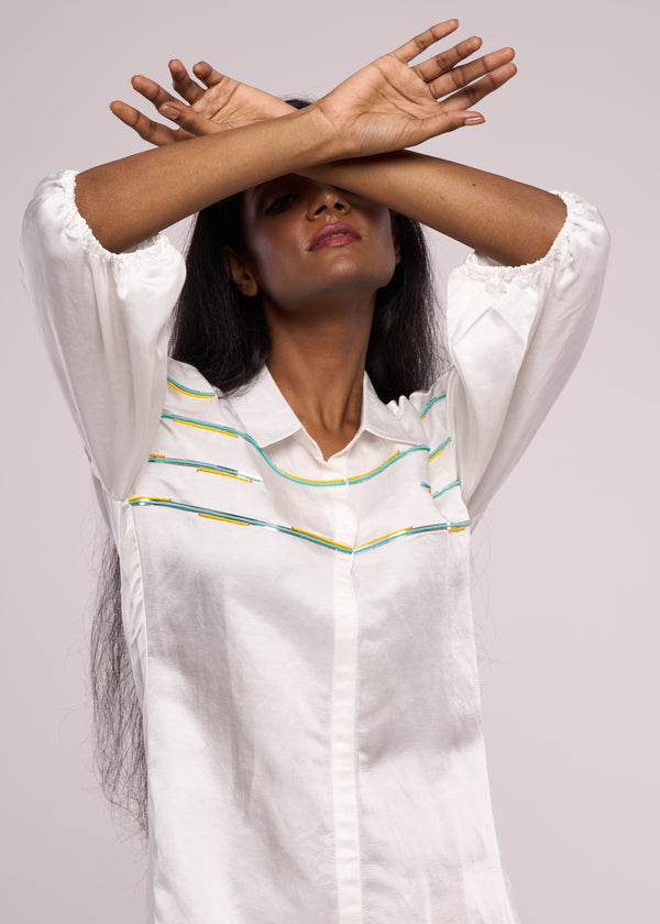 SKYLINE WHITE SHIRT DRESS