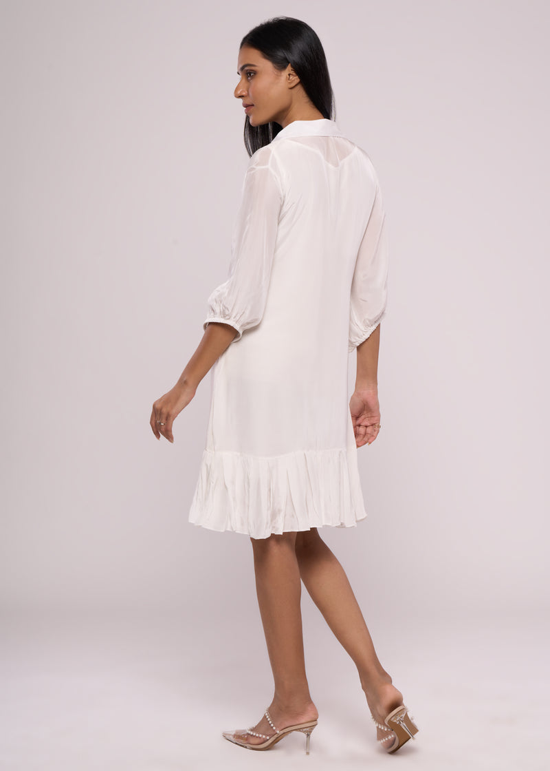 WINE GLASS WHITE SHIRT DRESS