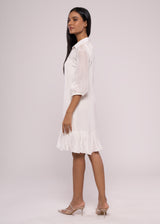 WINE GLASS WHITE SHIRT DRESS