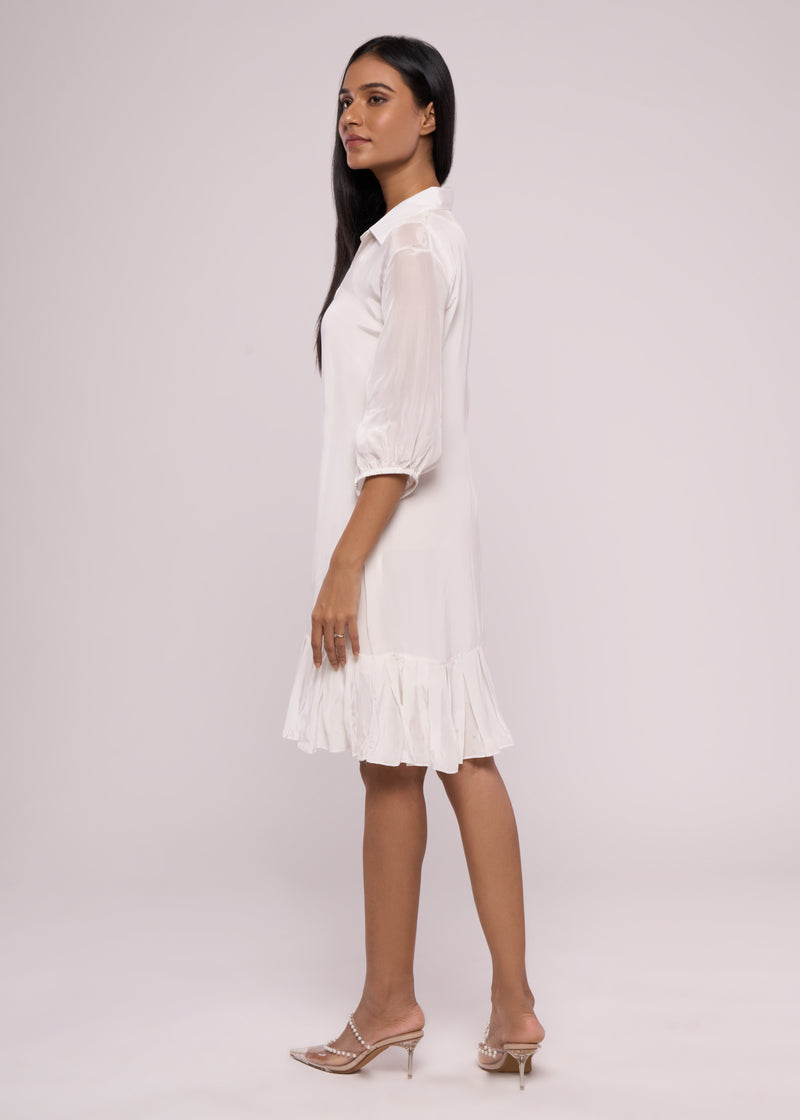 WINE GLASS WHITE SHIRT DRESS