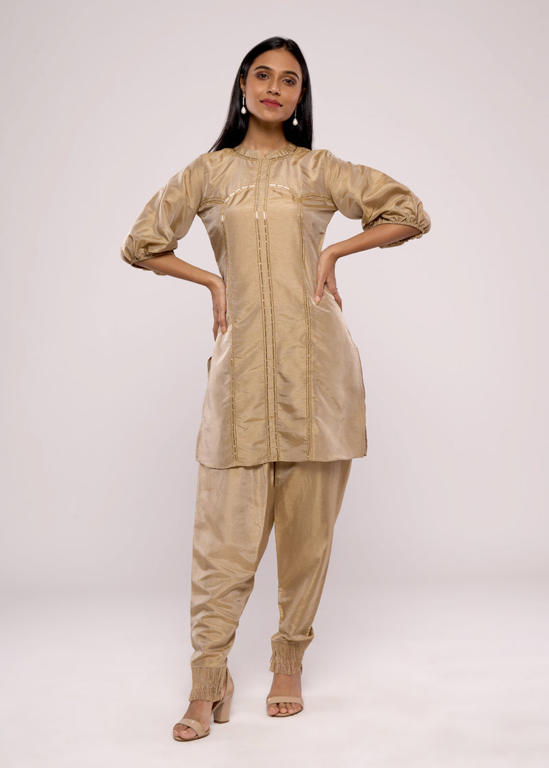 HERITAGE GOLD KURTA SET