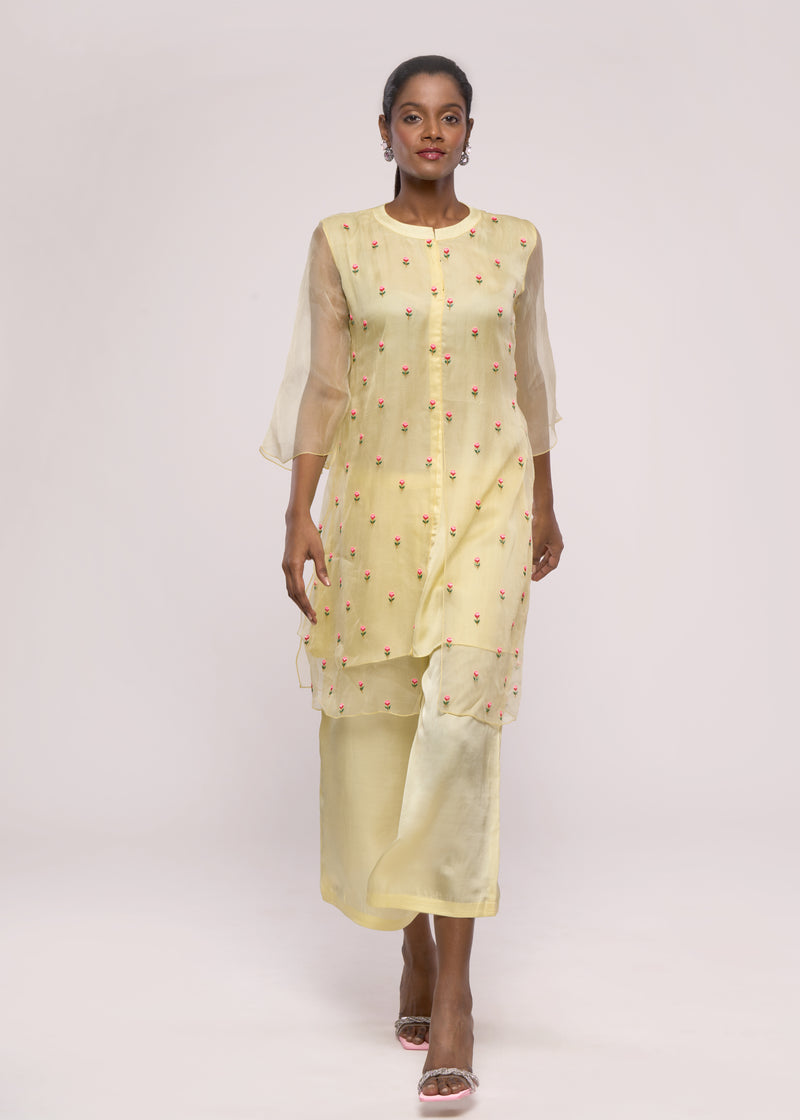 ROSE YELLOW KURTA SET