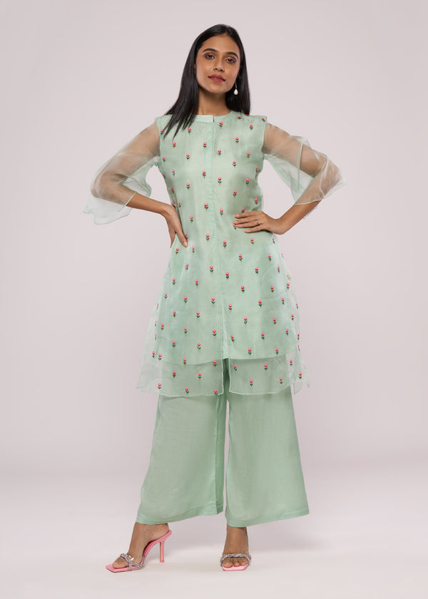 ROSE GREEN KURTA SET
