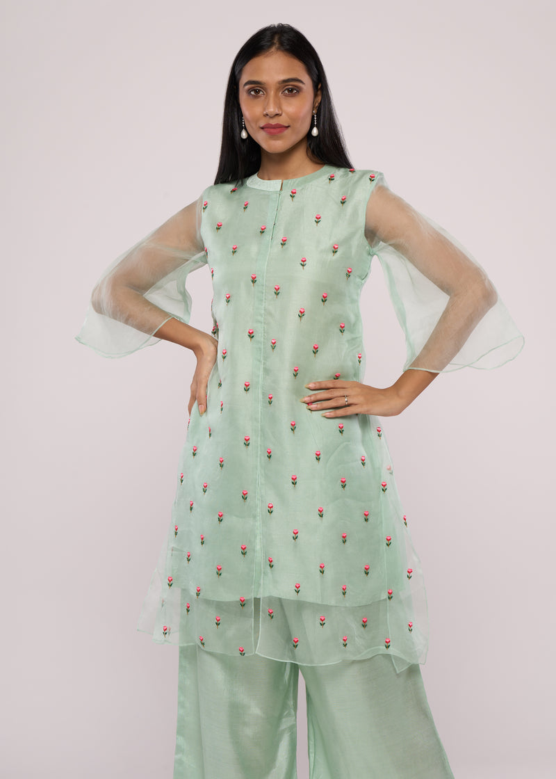 ROSE GREEN KURTA SET