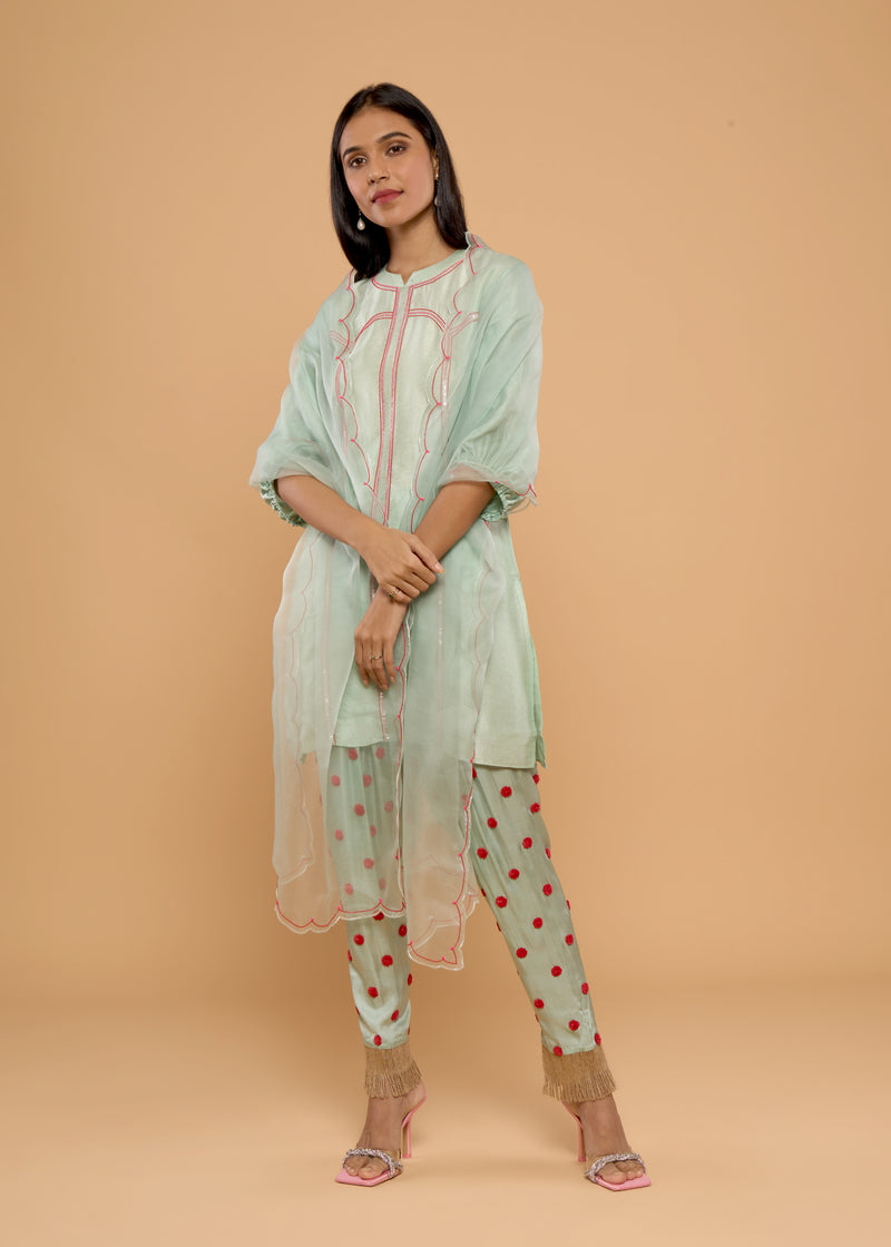 HERITAGE GREEN KURTA SET