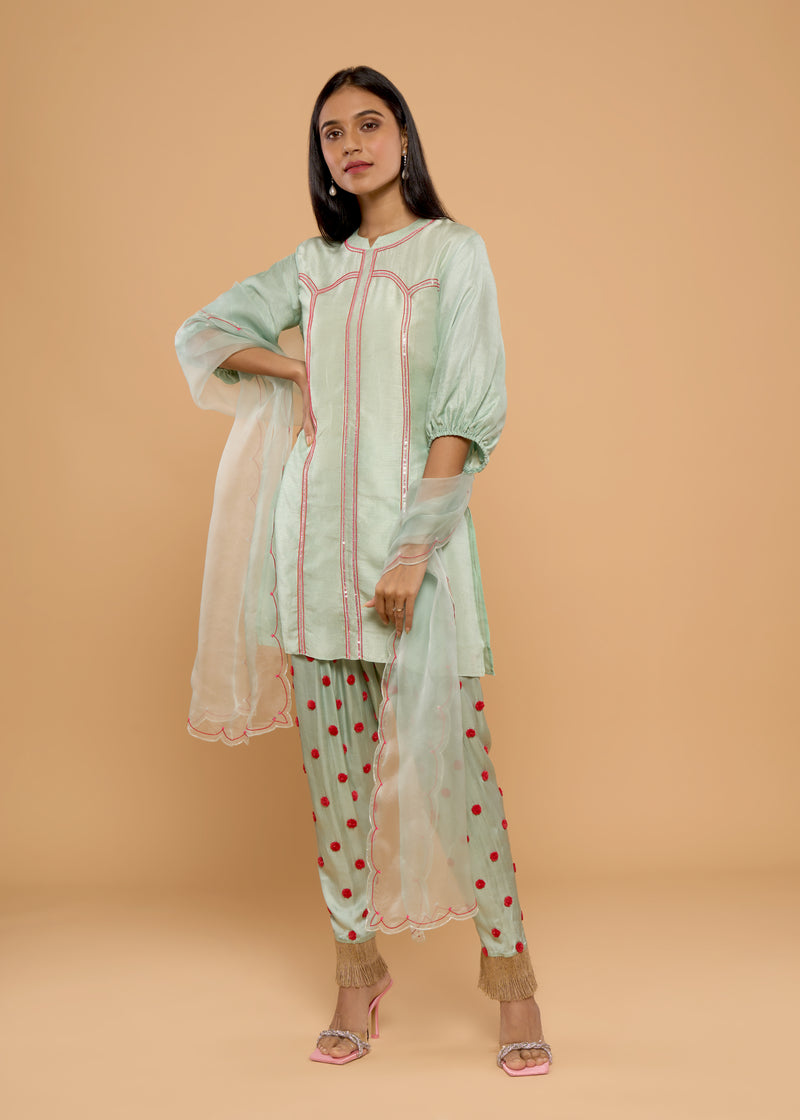 HERITAGE GREEN KURTA SET
