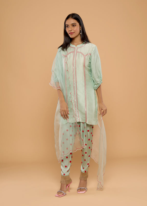 HERITAGE GREEN KURTA SET