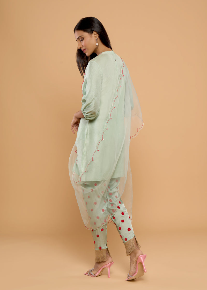 HERITAGE GREEN KURTA SET