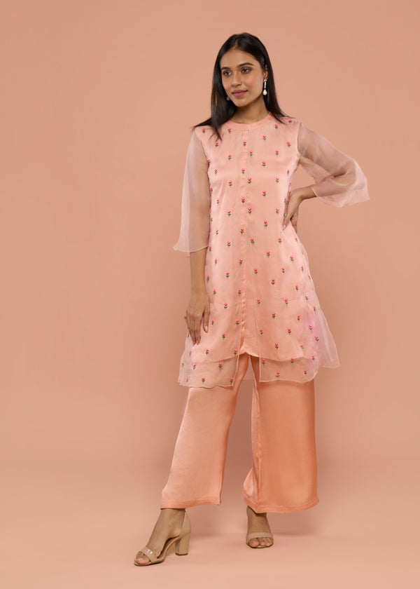 ROSE PEACH KURTA SET