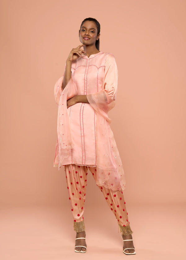 HERITAGE PEACH KURTA SET