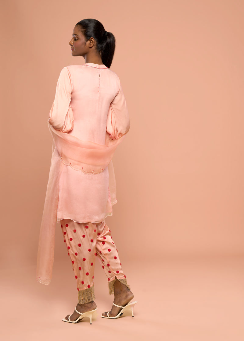 HERITAGE PEACH KURTA SET