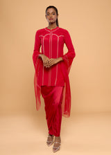 HERITAGE RED KURTA SET
