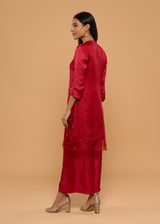 ROSE RED KURTA SET
