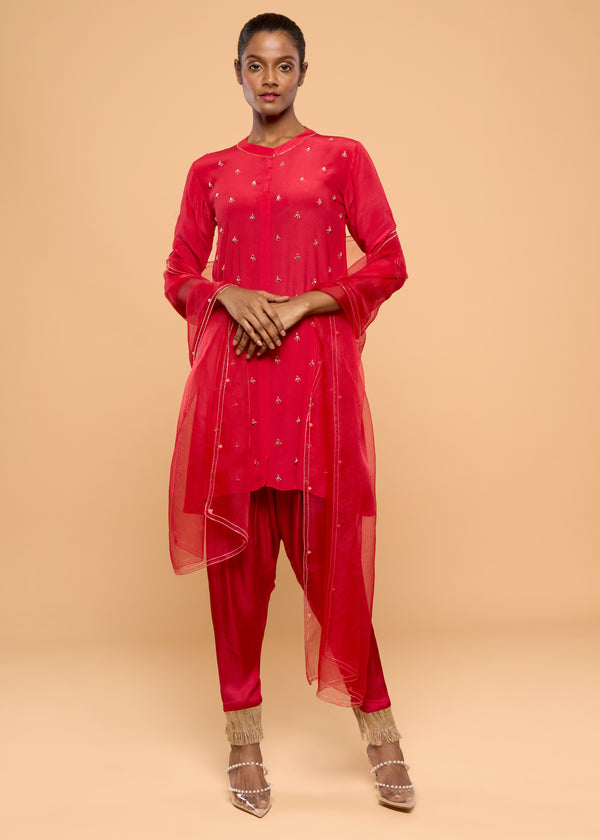 DELTA RED KURTA SET