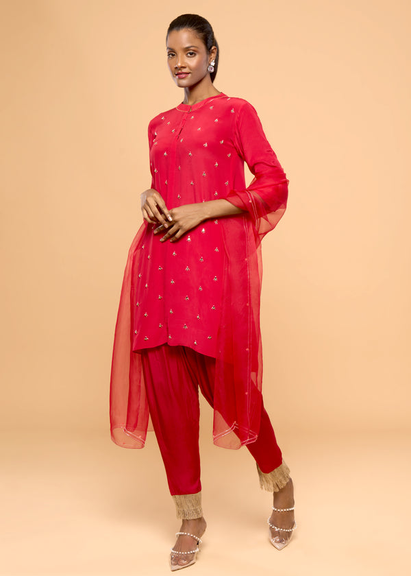 DELTA RED KURTA SET