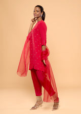 DELTA RED KURTA SET