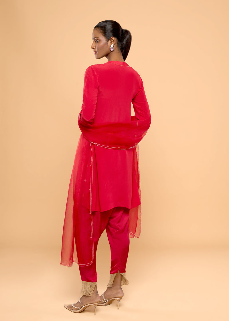 DELTA RED KURTA SET