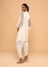 HERITAGE CREAMY ORGANZA LAYERED  KURTA SET