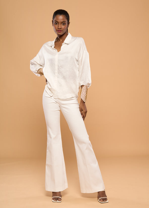 ROM-BOM WHITE BLOCK SHIRT