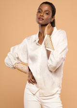ROM-BOM WHITE BLOCK SHIRT