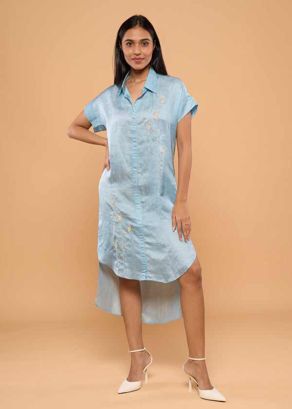 TULIP BLUE SHIRT DRESS