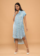 TULIP BLUE SHIRT DRESS