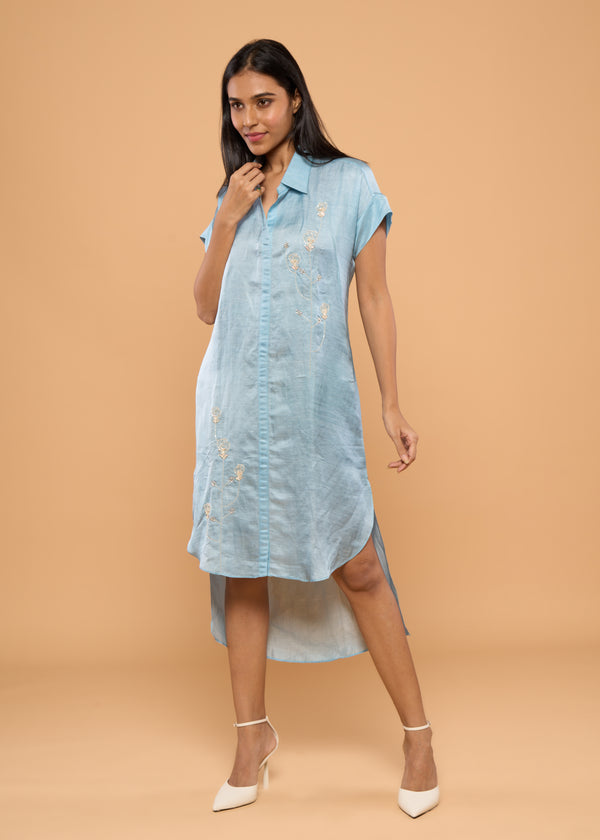 TULIP BLUE SHIRT DRESS
