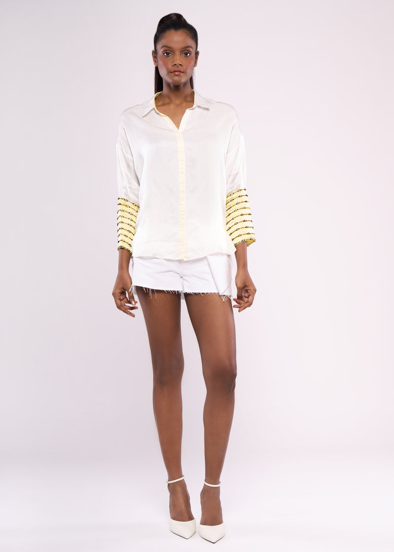 CUFF-ME-YELLOW WHITE BLOCK SHIRT