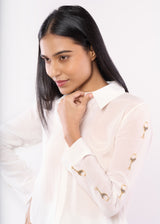 WINE GLASS WHITE SHIRT