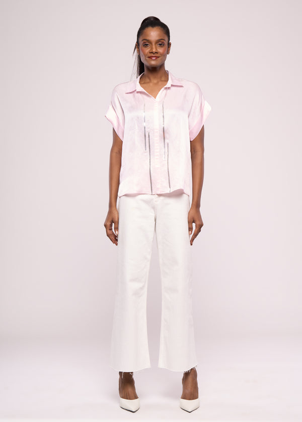 SILLY SILVER BABY PINK SHIRT