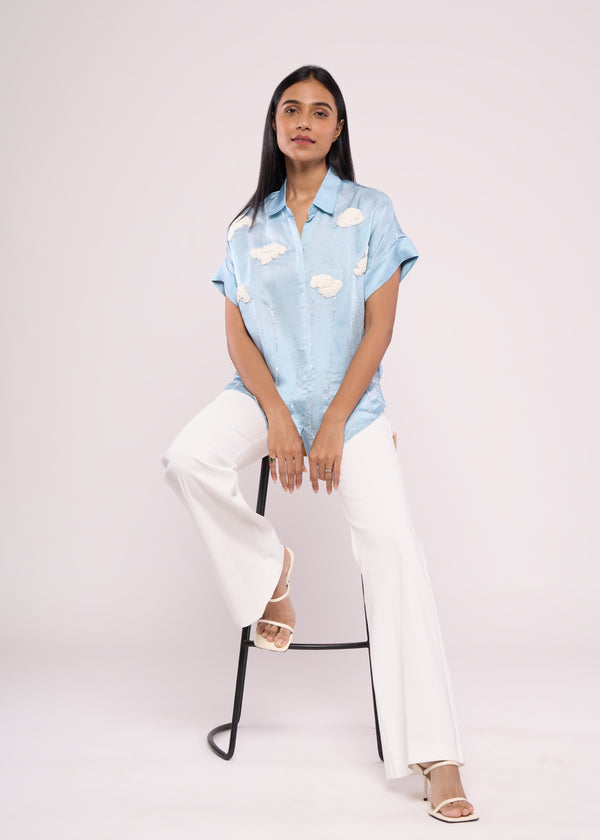 ON CLOUD 9 BLUE SHIRT