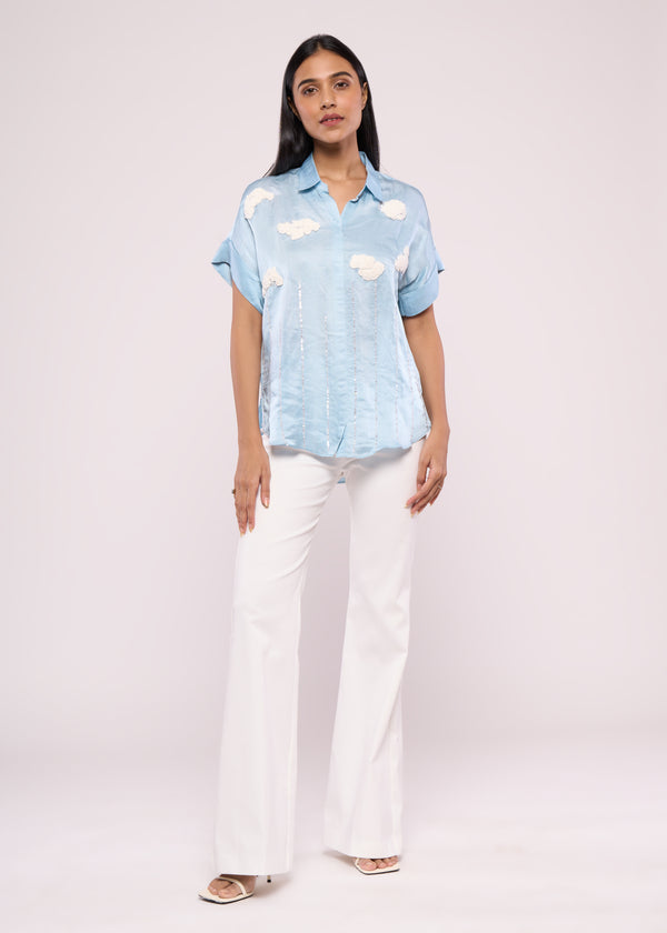 ON CLOUD 9 BLUE SHIRT