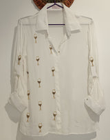 WINE GLASS WHITE SHIRT